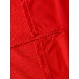 1pc Men'S Red #44 GUMP Embroidered Polyester V-Neck Sports Jersey, Loose Fit, Breathable Knit Fabric, Versatile for Football, Parties, Casual Wear - Four Seasons Top for Teens & Adults