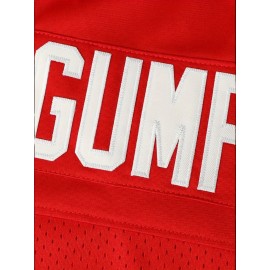 1pc Men'S Red #44 GUMP Embroidered Polyester V-Neck Sports Jersey, Loose Fit, Breathable Knit Fabric, Versatile for Football, Parties, Casual Wear - Four Seasons Top for Teens & Adults