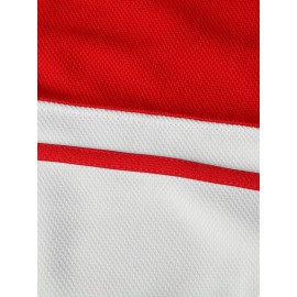 Men's Vintage #24 Embroidered Ice Hockey Jersey - Red and White, Breathable Polyester, Classic V-Neck Captain's Sweatshirt, Machine Washable, Ideal for Sports & Casual Wear