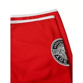 Men's Baseball Jersey #10 Red V-Neck Breathable Loose Fit with Bad Boys & Number 10 Design, Machine Washable for Sports, Casual Outings, Parties (Sizes S-3XL), Outdoor Activities Apparel | Sporty Vneck Style | Detailing