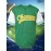 Men's Green Embroidered Polyester Baseball Shirt #55, V-Neck, Button Closure - Ideal for Spring, Summer, and Autumn Sports, Casual Wear Sizes S-XXXL