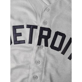 Men's Breathable V-Neck Baseball Jersey #23 Embroidered Polyester Sportswear - Loose Fit Knit Fabric for Streetwear, Team Sports, Beach & Outdoor Activities (Sizes S-3XL)