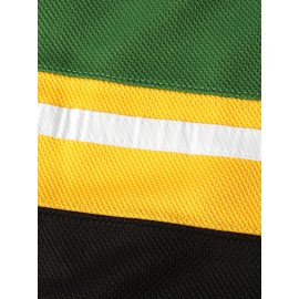 Men's #3 Embroidered Ice Hockey Jersey - Retro V-Neck, Long Sleeve, Polyester Blend, Machine Washable - Perfect for Sports & Casual Wear, Outdoor Activities, Parties, and Holidays