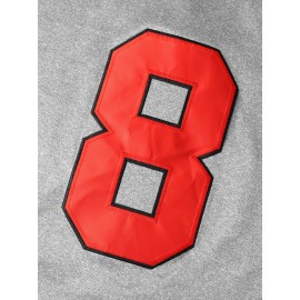 Men's Breathable V-Neck Baseball Jersey #8, Embroidered Polyester Sportswear for Streetwear, Team Sports, Beach - Loose Fit Knit Fabric, Sizes S-3XL