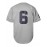 Men's Retro Baseball Jersey #6 Grey - Loose Fit V-Neck Button-Up Short Sleeve, Heavyweight 100% Polyester with Full Embroidery, All-Season Casual & Sports Wear (S-3XL), Outdoor Activity Apparel, Sporty Look, Durable Sportswear