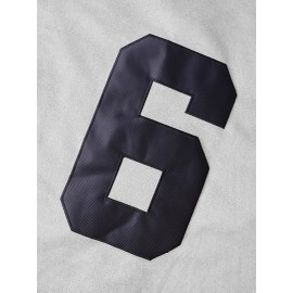 Men's Retro Baseball Jersey #6 Grey - Loose Fit V-Neck Button-Up Short Sleeve, Heavyweight 100% Polyester with Full Embroidery, All-Season Casual & Sports Wear (S-3XL), Outdoor Activity Apparel, Sporty Look, Durable Sportswear