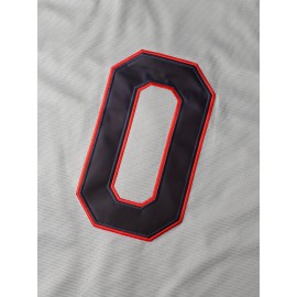 Men'S # 0 Grey Baseball Jacket V-neck Breathable Polyester Mesh Loose Sport Design Machine Washable Suitable For Casual Outdoor Activities S-3XL Sportswear V-neck Jersey Front Buckle Closed