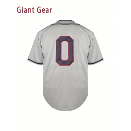 Men'S # 0 Grey Baseball Jacket V-neck Breathable Polyester Mesh Loose Sport Design Machine Washable Suitable For Casual Outdoor Activities S-3XL Sportswear V-neck Jersey Front Buckle Closed