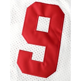 Stitched #9 White Basketball Sports Jersey, Sleeveless Basketball Jersey, Polyester Basketball Shirt Classic Tank Top - Gift For Basketball Fans