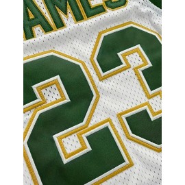 Embroidered #23 Irish Basketball Jersey, 100% Polyester Crew Neck Sports Tank Top with Slight Stretch, Unisex Sleeveless Jersey for All Seasons, Casual and Athletic Wear for Parties, Outdoors, and Sport Events