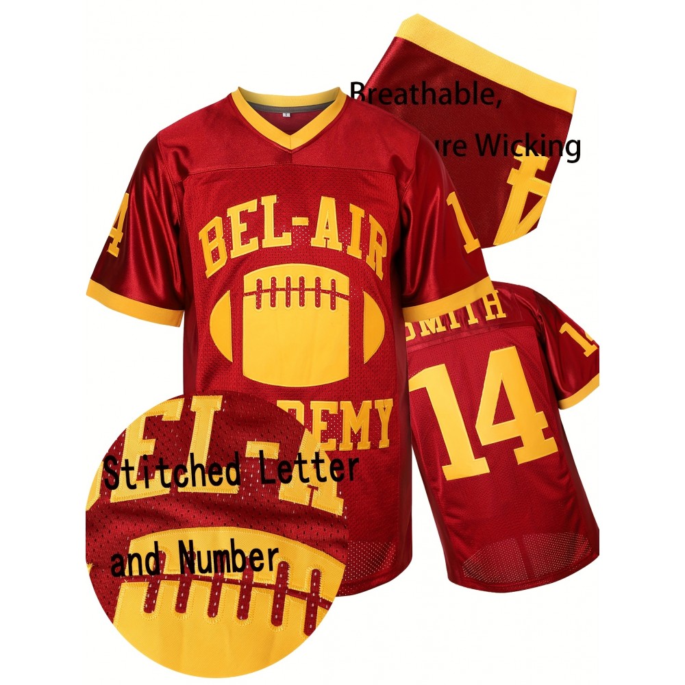 Men's #14 Wine Red Embroidered Baseball Jersey - Breathable Polyester, V-Neck Short Sleeve Shirt with Stitched Letter & Number Design for Training, Competition, and Casual Wear Men's #14 Wine Red Embroidered Baseball Jersey - Breathable Polyester, V-Neck Short Sleeve Shirt with Stitched Letter & Number Design for Training, Competition, and Casual Wear