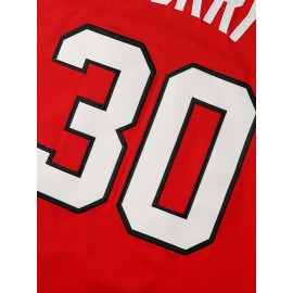 Men's #30 Basketball Jersey - Breathable, Moisture-Wicking V-Neck Sleeveless Tank Top for Training & Team Uniforms, Polyester Knit, Machine Washable - Sizes S to XXXL, Sports, Athletic Shirt