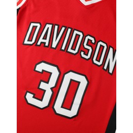 Men's #30 Basketball Jersey - Breathable, Moisture-Wicking V-Neck Sleeveless Tank Top for Training & Team Uniforms, Polyester Knit, Machine Washable - Sizes S to XXXL, Sports, Athletic Shirt