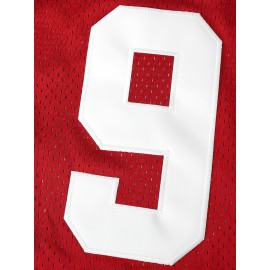 1pc Men'S Basketball Jersey #9 Wayne - Polyester Sports Tank Top with Embroidered Lettering, Breathable & Sweat-Wicking, Loose Fit for Casual & Team Sports, Crew Neck, Sizes S-XXXL