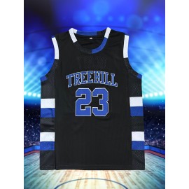 Men's #23 Vintage Basketball Jersey - Breathable Polyester, Embroidered Lettering, Sleeveless Sports Uniform for Training & Competition, Size S-XXXL