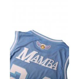 1pc Men'S Breathable Polyester Basketball Jersey, Embroidered #8-24, Crew Neck, Slight Stretch, Loose Fit, Machine Washable - Ideal for Sports, Casual, Streetwear, Parties, Sizes S-XXXL