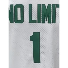 Men's #1 Classic Retro Embroidered Sleeveless Basketball Jersey - Breathable & Moisture-Wicking, Perfect for Team Training & Competitions, Available in S to XXXL