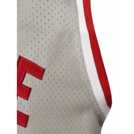 Men'S Bayside 25 Grey Basketball Jersey, Polyester Knit Fabric, Crew Neck Sleeveless Sports Shirt, Breathable & Moisture-Wicking, for Casual, Running, Training, Team Sports & Parties