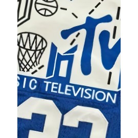 Men's #33 Basketball Jersey - V-Neck, Sleeveless Sports Shirt with 