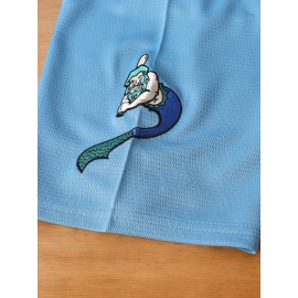 Men's #55 Blue Embroidered Baseball Jersey - V-Neck, Short Sleeve, Lightweight Polyester, Button-Up Shirt with 