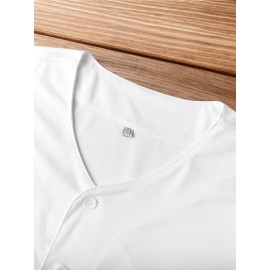 Men'S #10 Baseball Jersey, Embroidered Short-Sleeve Baseball Uniform, V-Neck Loose Button-Up Shirt, a Comfortable Top Suitable for Training And Games.