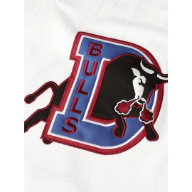 Men's #37 Retro White Baseball Jersey with Blue & Red Stripes - Embroidered, V-Neck, Short Sleeve, Loose Button-Up Shirt for Training & Games - Lightweight Polyester, Machine Washable