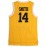 Men's #14 Basketball Jersey, Yellow Retro Crew Neck Tank Top, Letters and Numbers Hand Embroidered Patchwork Breathable Sleeveless Shirt