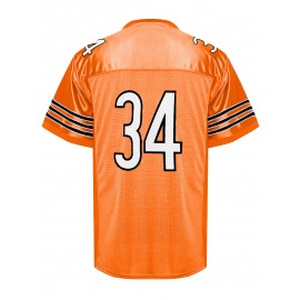 Men'S #43 Orange Breathable Embroidered Football Jersey - Casual V-Neck Sports Shirt For Outdoor Activities & Parties, Sizes S-XXXL