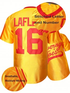 Men's & Women's 16 Embroidered American Football Jersey - Vibrant Yellow Moisture-Wicking Breathable V-Neck Loose Fit, 100% Polyester, Sizes S-XXXL for Sports, Casual & Outdoor Activities, Athletic Apparel | Embroidered Sports Top | Breathable Polyester