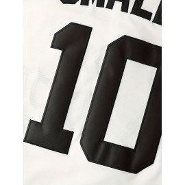 10# Youth and Children's Baseball Sweatshirt Button Shirt Men's Jersey Embroidered Retro Short Sleeve V-neck Casual Sportswear Loose Game and Party