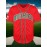 Men's #7 Red Embroidered Baseball Jersey - V-Neck, Short Sleeve, Loose Button-Up Shirt, Comfortable Polyester Fabric, Ideal for Training & Games, Training Apparel|Embroidered Shirt|Comfortable Fit
